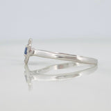 Anillo Halo Zafiro 24 Pts 1 g / T5 3/4 Plata 925