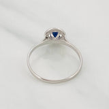 Anillo Halo Zafiro 24 Pts 1 g / T5 3/4 Plata 925