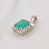 Dije Halo Esmeralda 1.22 Qts 1.7 g / 2 cm Plata 925