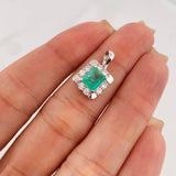 Dije Halo Esmeralda 1.22 Qts 1.7 g / 2 cm Plata 925