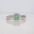 Anillo Solitario Churumbela Doble Esmeralda 14 Pts 1.7 g / T5 3/4 Plata 925