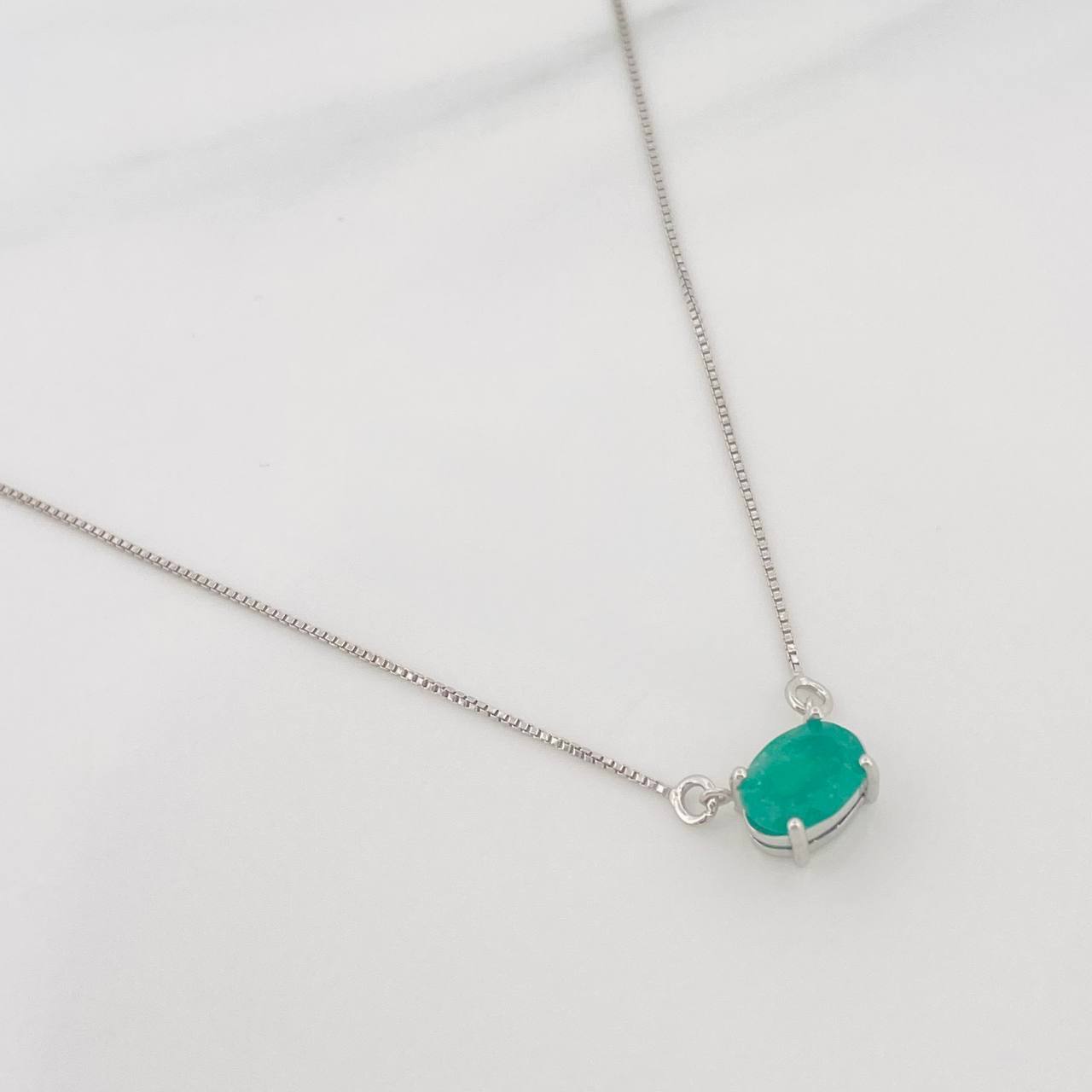 Cadena Ovalo Esmeralda 90 Pts 2.15 g / 48 cm / 0.74 mm Plata 925
