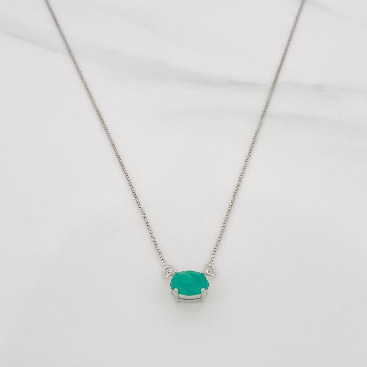 Cadena Ovalo Esmeralda 90 Pts 2.15 g / 48 cm / 0.74 mm Plata 925