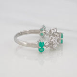 Anillo Infinito Zigzag Esmeralda 39 Pts 1.95 g / T7 1/4 Plata 925