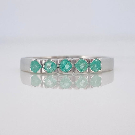 Anillo Acordion Esmeralda 35 Pts 1.4 g / T8 1/4 Plata 925