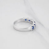 Anillo Acordeón Zafiro 67 Pts 2.3 g / T7 1/4 Plata 925