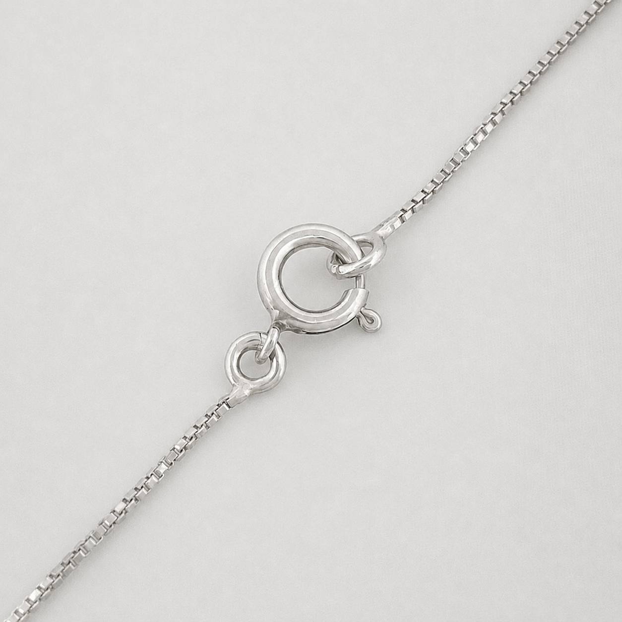 Cadena Cuadrado Esmeralda 1.62 Qts 2.5 g / 48 cm / 0.7 mm Plata 925