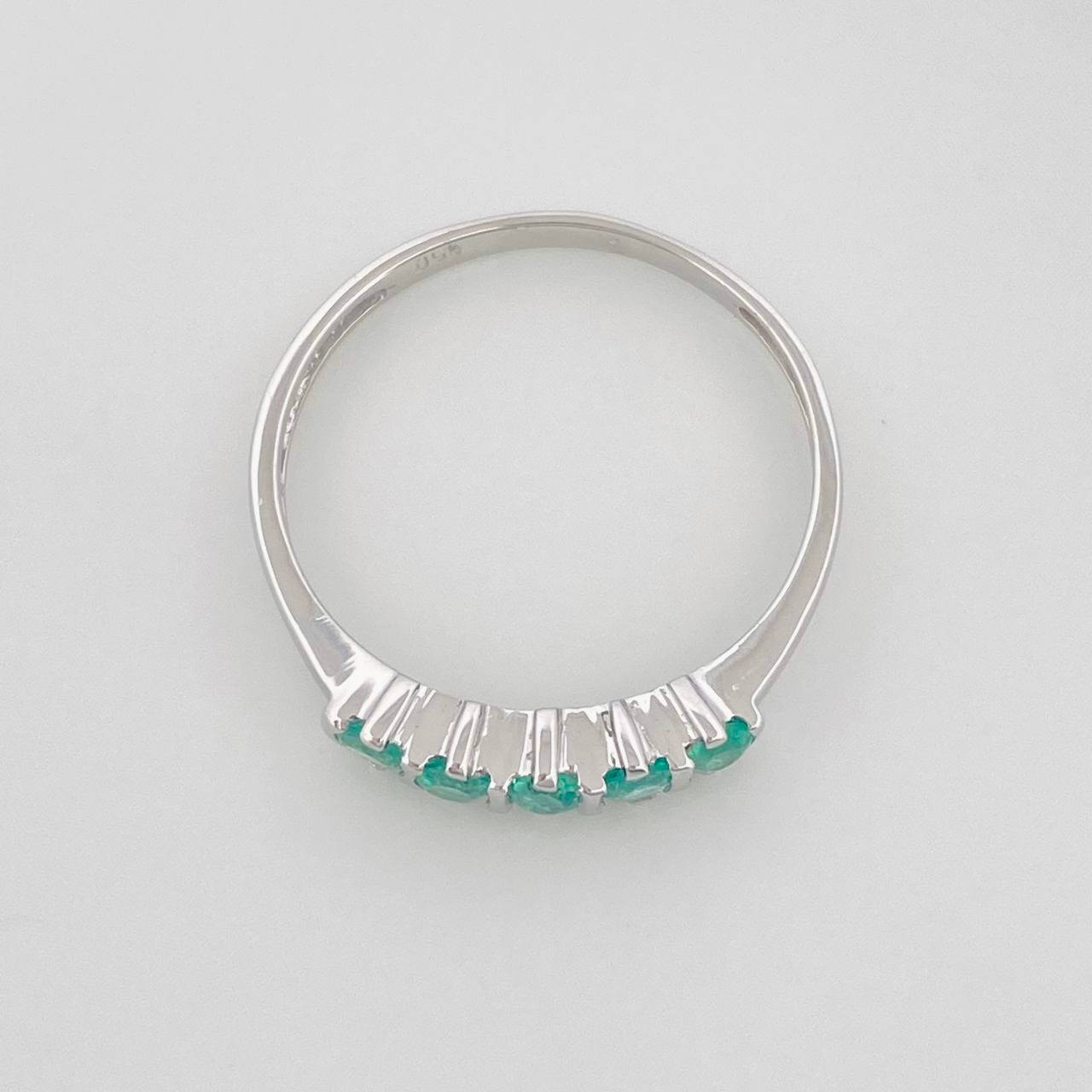 Anillo Acordeón Esmeralda 45 Pts 1.4 g / T 7 1/2 Plata 925