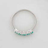Anillo Acordeón Esmeralda 45 Pts 1.4 g / T 7 1/2 Plata 925