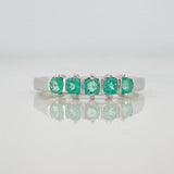 Anillo Acordeón Esmeralda 45 Pts 1.4 g / T 7 1/2 Plata 925