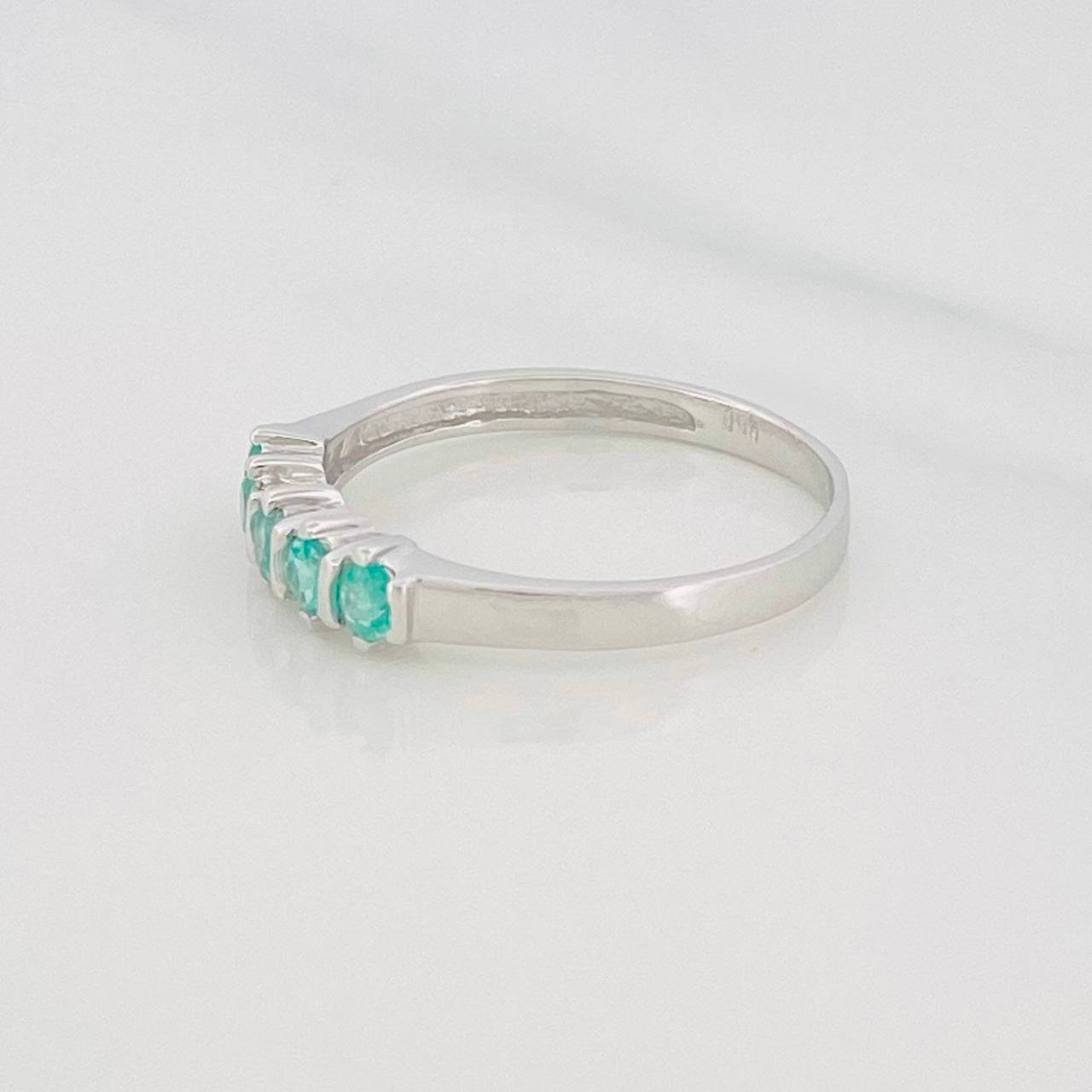 Anillo Acordeón Esmeralda 45 Pts 1.4 g / T 7 1/2 Plata 925