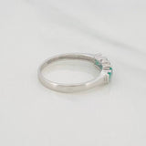 Anillo Acordeón Esmeralda 45 Pts 1.4 g / T 7 1/2 Plata 925