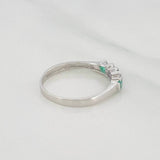 Anillo Acordeón Esmeralda 24 Pts 1.5 g / T8 1/2 Plata 925