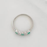 Anillo Acordeón Esmeralda 24 Pts 1.5 g / T8 1/2 Plata 925