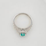 Anillo Halo Cuadrado Esmeralda 22 Pts 2.15 g / T6 1/4 Plata 925