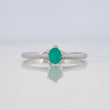Anillo Solitario Ovalo Esmeralda Pts 1.2 g / T7 Plata 925