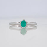 Anillo Ovalo Esmeralda 28 Pts 1.25 g / T7 1/4 Plata 925