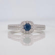 Anillo Halo Cuadrado Zafiro 17 Pts 1.65 g / T6 1/2 Plata 925
