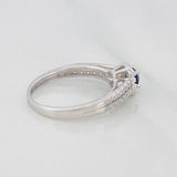 Anillo Halo Cuadrado Zafiro 17 Pts 1.65 g / T6 1/2 Plata 925