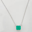 Cadena Cuadrado Esmeralda 1.62 Qts 2.5 g / 48 cm / 0.7 mm Plata 925