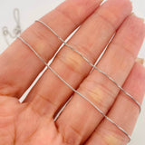 Cadena Cuadrado Esmeralda 1.62 Qts 2.5 g / 48 cm / 0.7 mm Plata 925