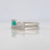 Anillo Churumbela Recto Esmeralda 17 Pts 2.9 g / T7 1/4 Plata 925