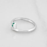 Anillo Clavo Esmeralda 05 Pts 1.3 g / T6 1/2 Plata 925