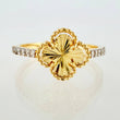 Anillo Trebol Dorado Tupido 2.05gr / T6 1/4 / Oro Amarillo Nac.Esp. 18K ©