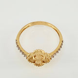 Anillo Trebol Dorado Tupido 2.05gr / T6 1/4 / Oro Amarillo Nac.Esp. 18K ©