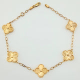 Pulso Aro Seguido Trebol Dorado 6.75gr / 20cm / 11mm Oro Amarillo Nac.Esp. 18K