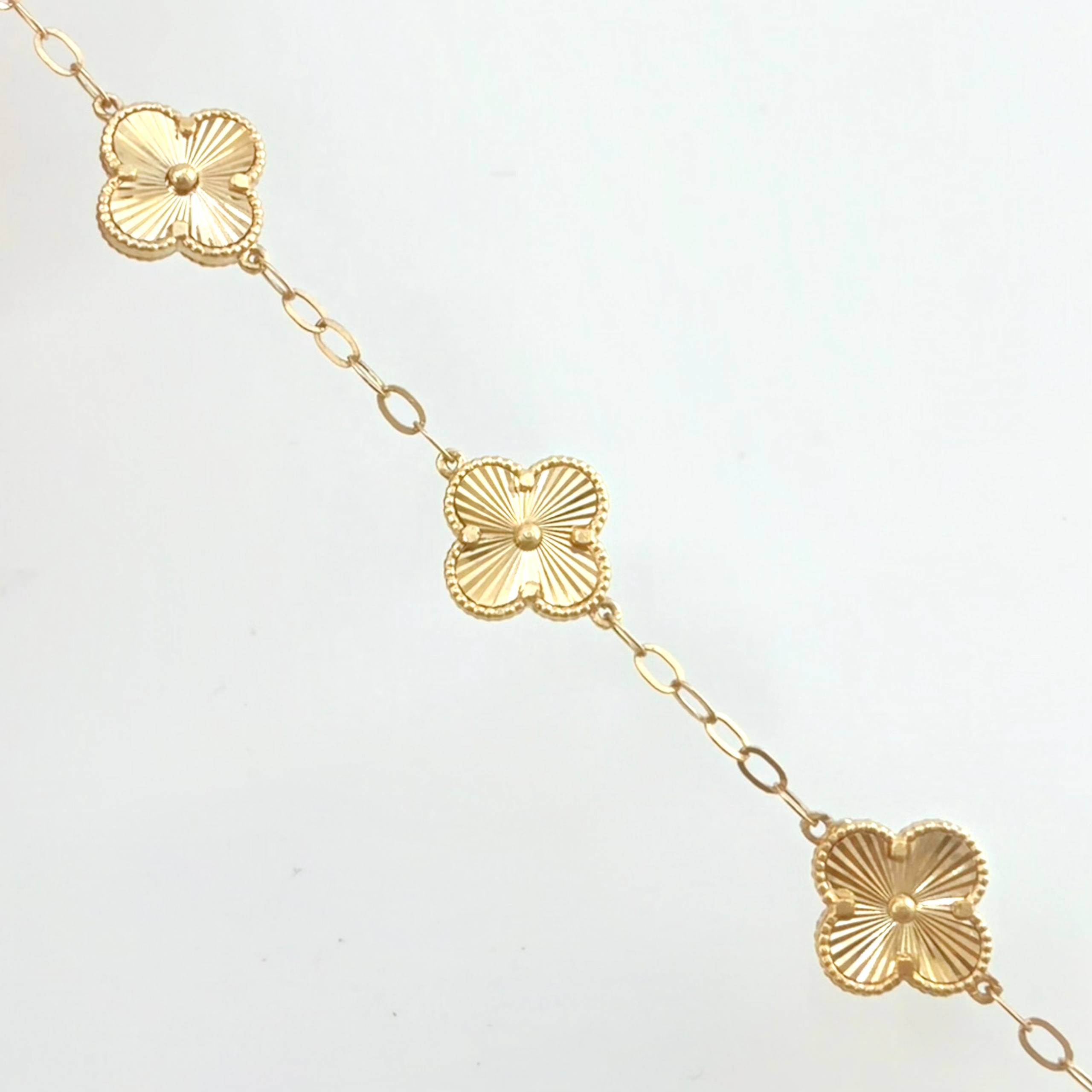 Pulso Aro Seguido Trebol Dorado 6.75gr / 20cm / 11mm Oro Amarillo Nac.Esp. 18K