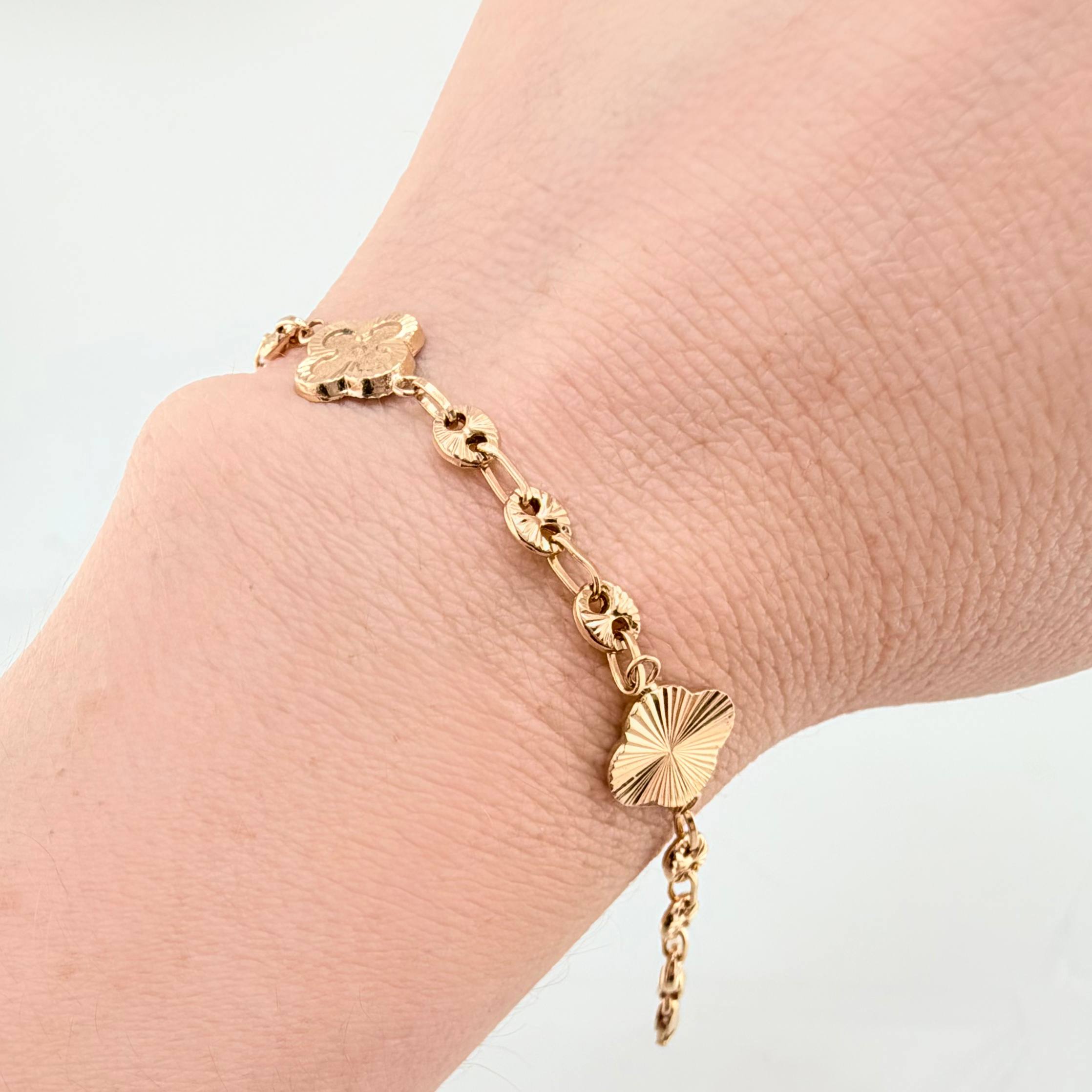 Pulso GC Trebol Dorado 4.85gr / 20cm / 10mm Oro Amarillo 18K