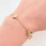 Pulso Aro Seguido Trebol Dorado 3gr / 19cm / 8.2mm Oro Amarillo 18K