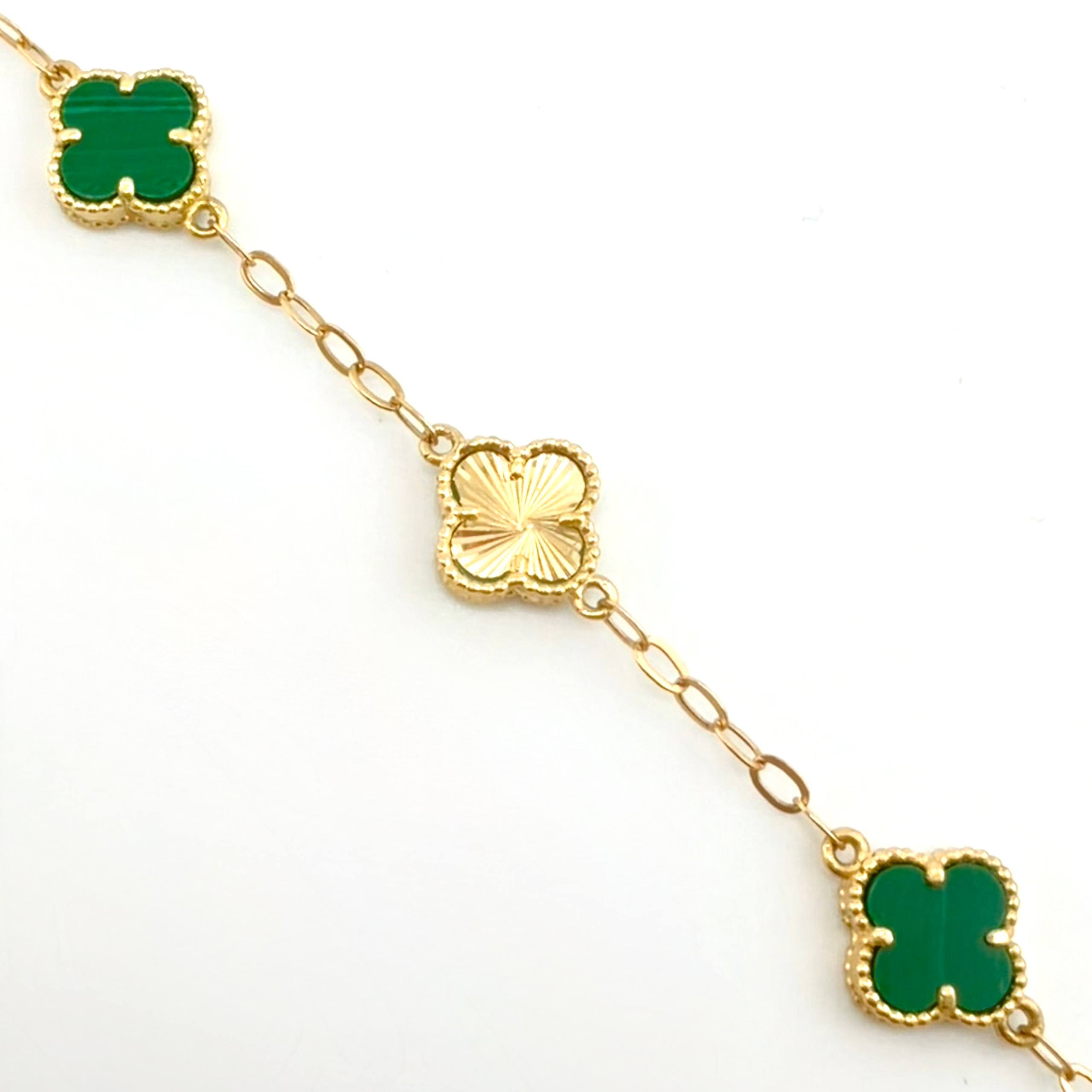 Pulso Aro Seguido Trebol Doble Faz 6gr / 18cm-20cm / 9.7mm Oro Amarillo Nac.Esp. 18K