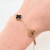 Pulso Aro Seguido Trebol Doble Faz 4.15gr / 17.5cm-19.5cm / 9.7mm Oro Amarillo Nac.Esp. 18K