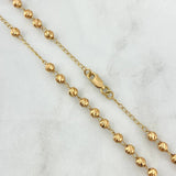 Rosario Virgen Milagrosa 12.3gr / 60cm / 4mm Bola Diamantada Oro Amarillo 18K