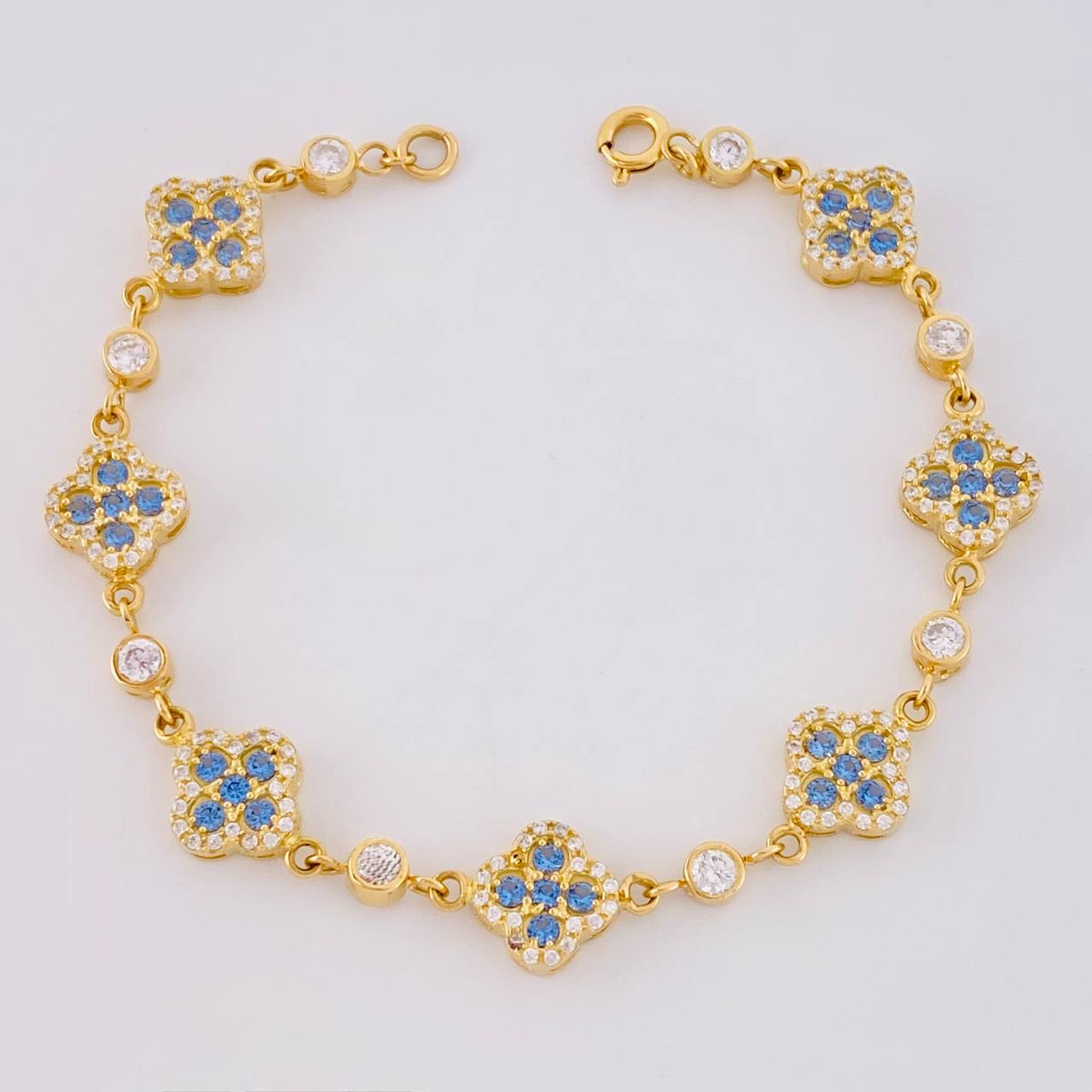 Pulso Trebol Burbuja 10.55 g / 19.6 cm / 9.8 mm Oro Amarillo 18K