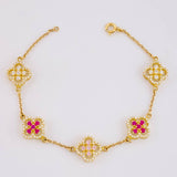 Pulso Flor Trebol 8.6 g / 18.5 cm / 11.6 mm Oro Amarillo 18K