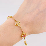 Pulso Flor Trebol 8.6 g / 18.5 cm / 11.6 mm Oro Amarillo 18K
