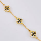 Pulso Aro Seguido Flor Trebol 6.75 g / 18.5 cm / 9.6 mm Oro Amarillo 18K