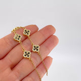 Pulso Aro Seguido Flor Trebol 6.75 g / 18.5 cm / 9.6 mm Oro Amarillo 18K