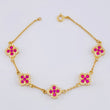 Pulso Aro Seguido Flor Trebol 6.95 g / 17.5 cm / 9.7 mm Oro Amarillo 18K