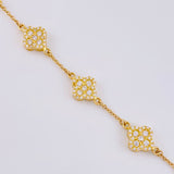 Pulso Aro Seguido Flor Trebol 6.8 g / 17.7 cm / 9.7 mm Oro Amarillo 18K