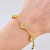 Pulso Flor Trebol 7.1 g / 19.5 cm / 9.75 mm Oro Amarillo 18K