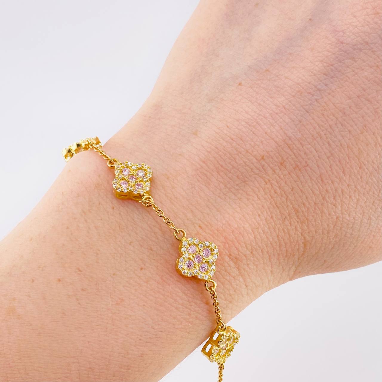 Pulso Flor Trebol 6.85 g / 19 cm / 9.8 mm Oro Amarillo 18K