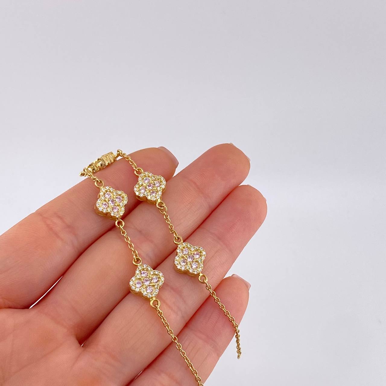 Pulso Flor Trebol 6.85 g / 19 cm / 9.8 mm Oro Amarillo 18K