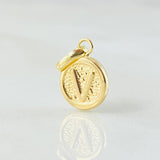 Dije Letra V 0.4gr / 1.5cm / Oro Amarillo 18K
