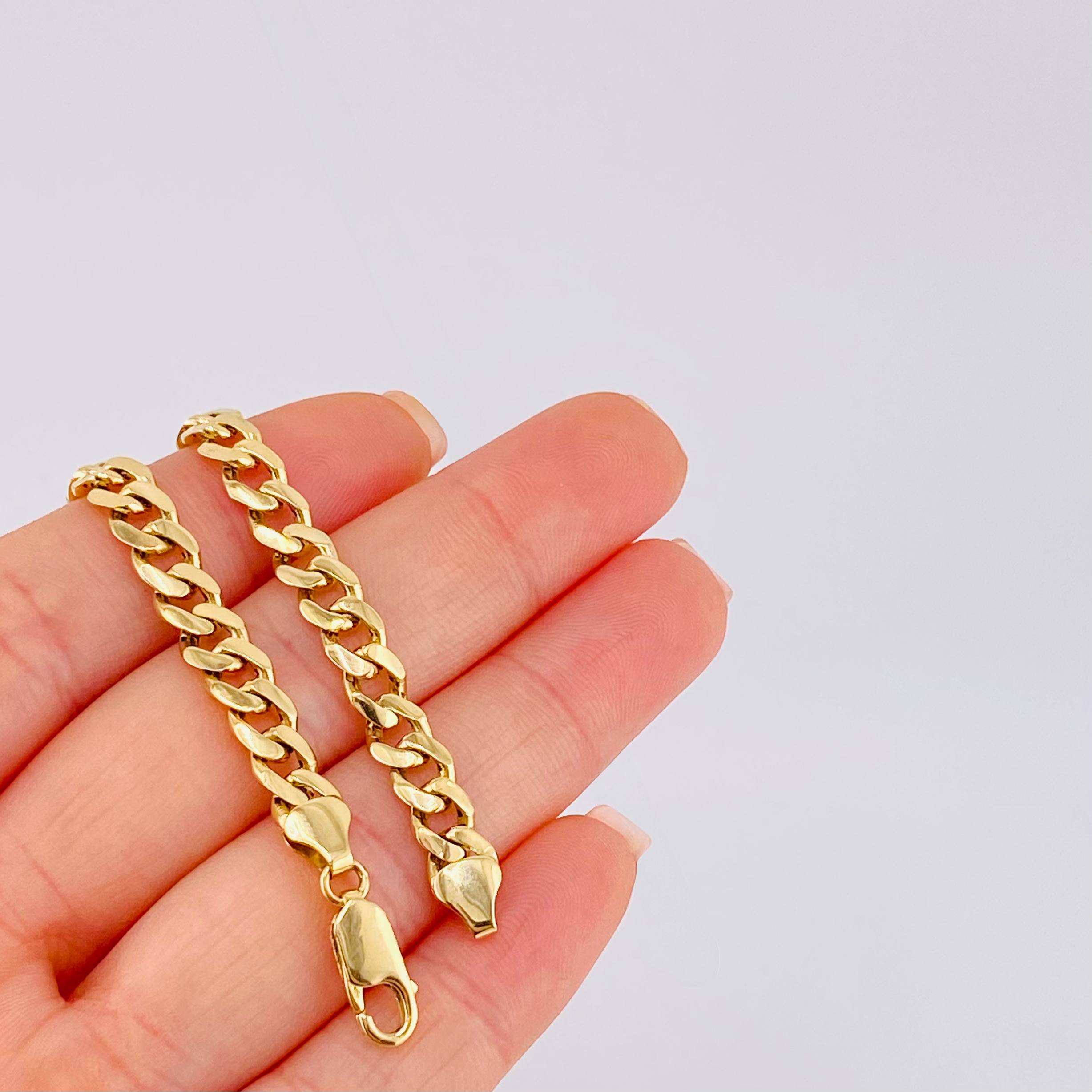 Pulso Cubano 7.75gr / 22cm / 6.1mm Oro Amarillo +1 18K ©