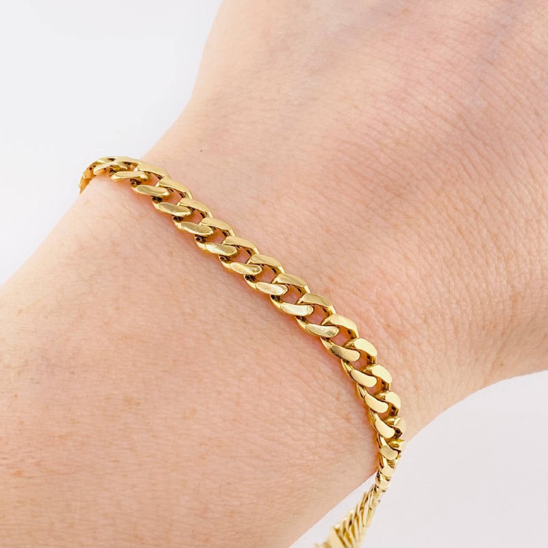 Pulso Cubano 6.05gr / 20cm / 5.15mm Oro Amarillo +1 18K