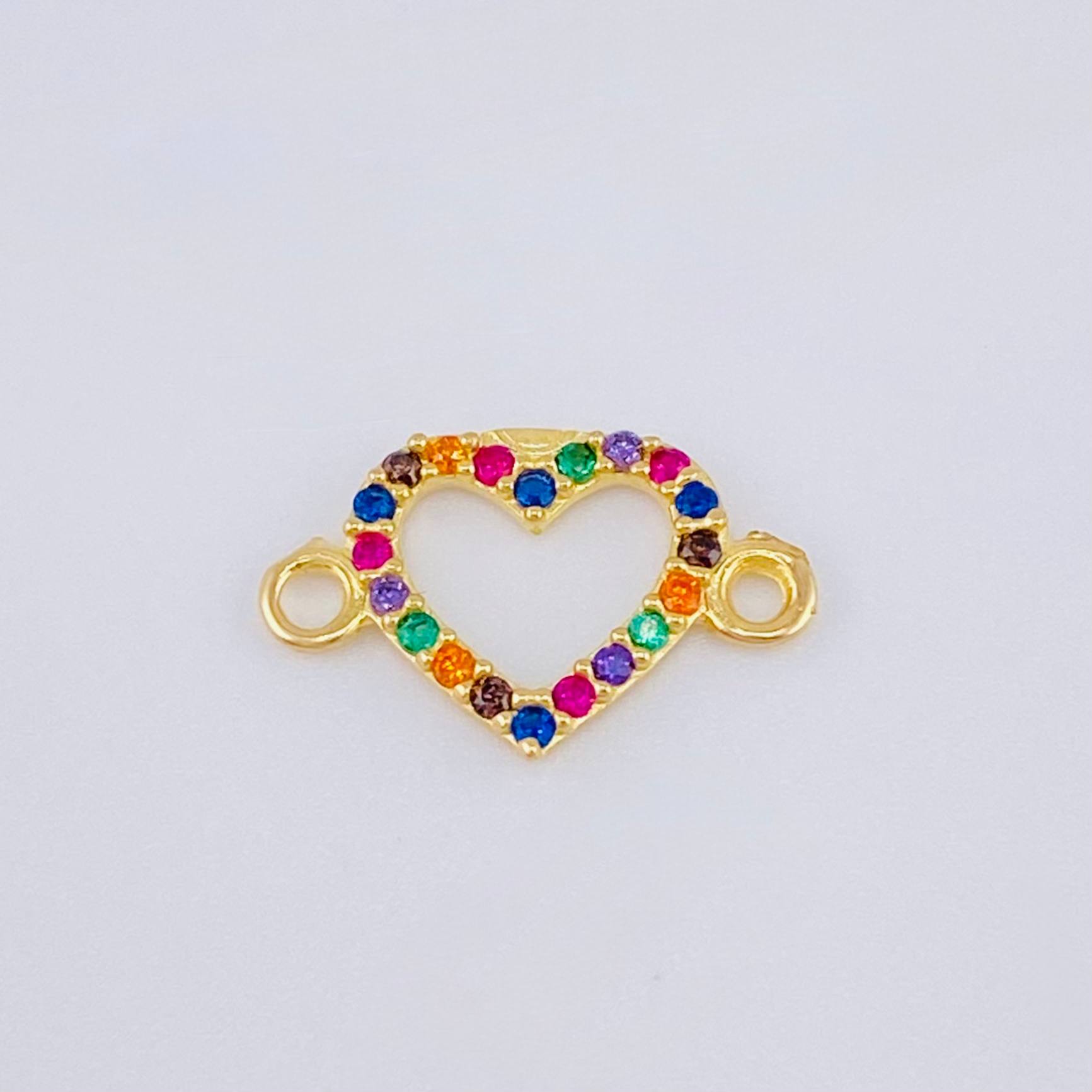 Herraje Silueta Corazón Tupida 0.45gr / 1.5cm / Oro Amarillo 18K